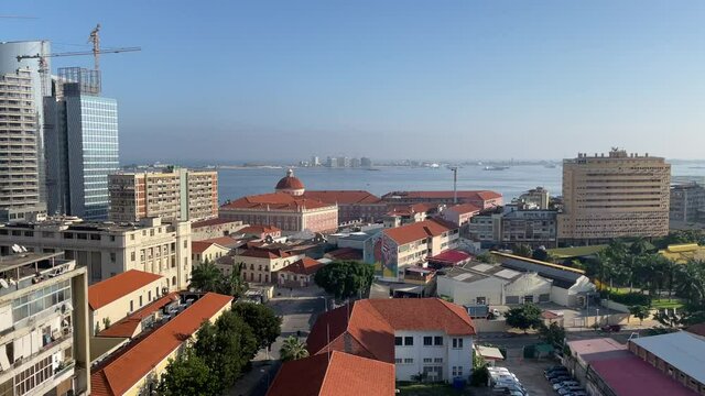 Luanda city center panoramic view from above
