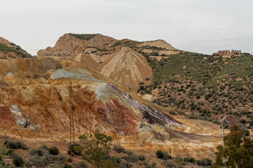 Landscape of the Abandoned Mines of Mazarrón. Murcia region. Spain