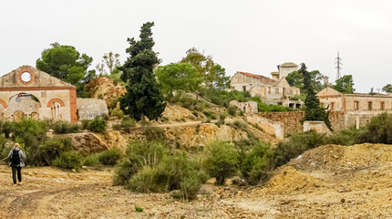 Fototapeta na wymiar Spaces and corners of the Abandoned Mines of Mazarrón. Murcia region. Spain