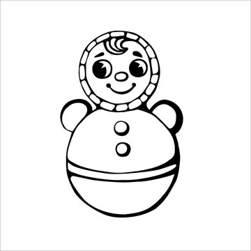 Vector image of a children's toy clown