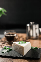 Venezuelan cheese with coffee on the table