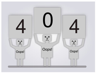  Error 404, "Page not found". Suitable for landing pages. Vector graphics.
