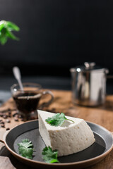 Venezuelan cheese with coffee on the table