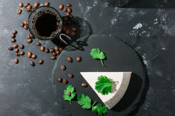 Venezuelan cheese with coffee on the table