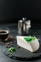 Venezuelan cheese with coffee on the table