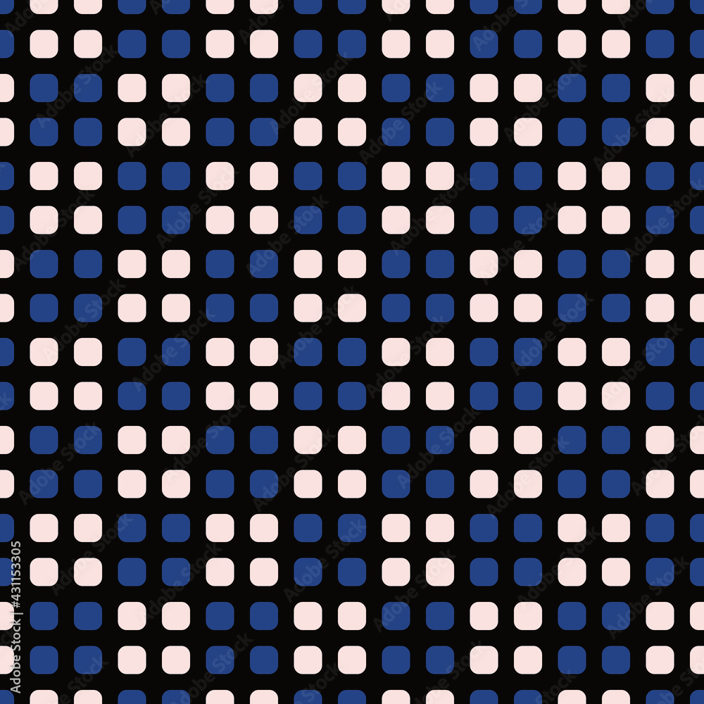 Poster Blue and white checkered pattern. Vector same tile four each.