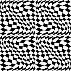 Same checkered four shapes. Vector twisted race flag pattern.