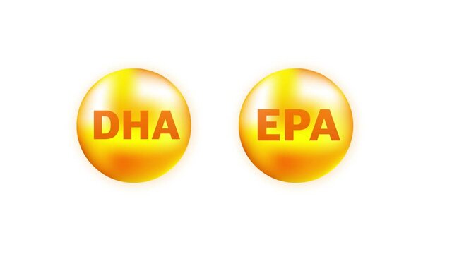 Shiny fish oil nutrition epa and dha for good health. Motion graphics.