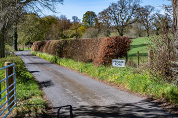 Private Road and sign  in Great Britain