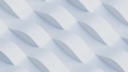White stripes in waves. 3D illustration