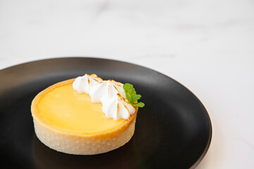 Fresh homemade lemon meringue tart, pie