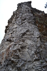 top rope on the sport climbing route