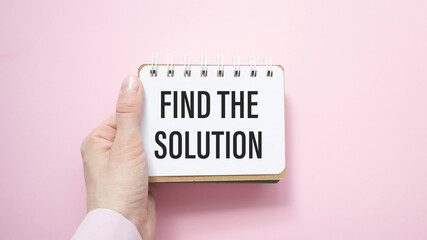 Executive Holding card with Message Saying-Find the solution