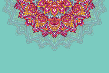 Colorful background with mandala template