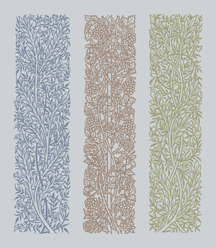 Floral pattern set. Leaves, vines and flowers. Wedding, card, invitation card, packaging design, restaurant graphics and menu design.   