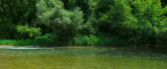 view of the Bourne river in Isere, France