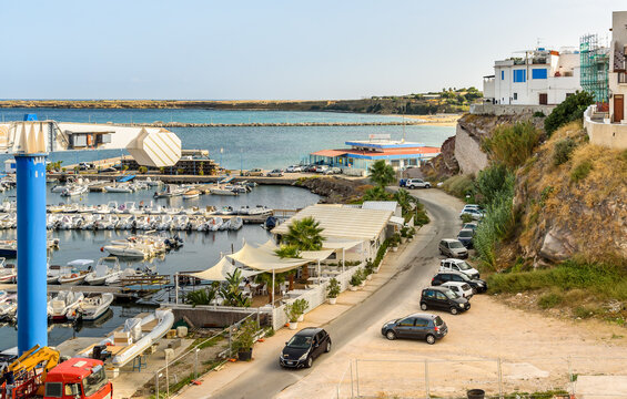 The harbor of Terrasini is defined as a fishing boat, is located in the Gulf of Palermo, Sicily, Italy