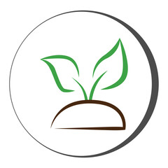 Sprout, growing plant vector for logo design. Logo design, flyer or banner element, campaign template for green ecology concept and agricultural brands.