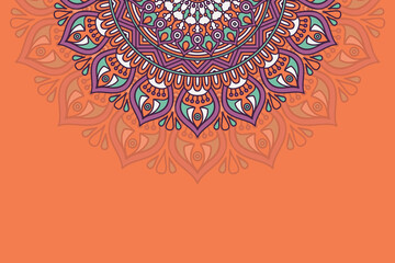 Colorful background with mandala template