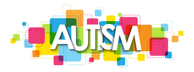 AUTISM colorful vector typography banner isolated on white background - 431162949
