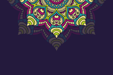 Colorful background with mandala template