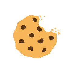 Vector Bitten Chocolate Chip Cookie For sending gifts in special festivals.