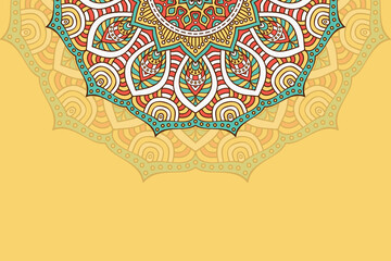 Colorful background with mandala template