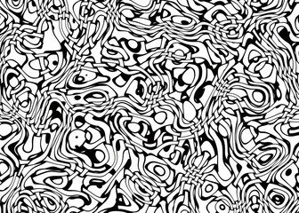 abstract background of intertwined mixed wavy black and white lines