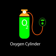 Oxygen Tank Cylinder Color Vector icon 2021