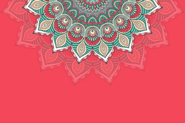 Colorful background with mandala template