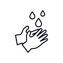 Obraz premium Hand wash flat vector icon, Clean hands line art symbol websites and print.