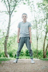 boy who is engaged in fitness