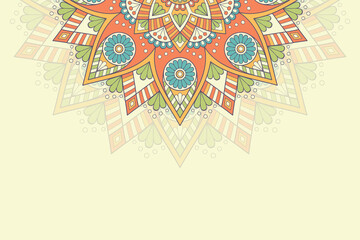 Colorful background with mandala template