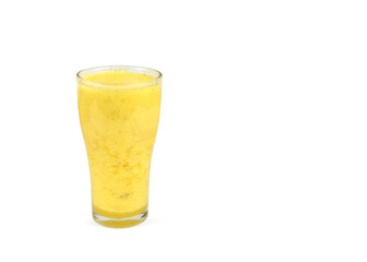 Pineapple juice (healthy juice) isolated on white background.