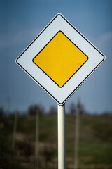 road sign main. safety trip