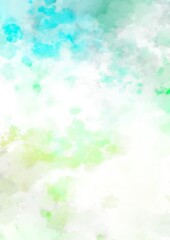 幻想的な水色と緑の水彩テクスチャ背景