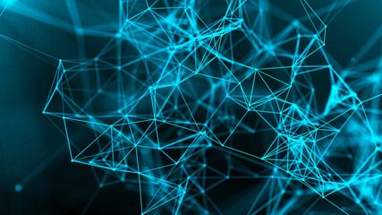 Network connection system.Background with connection dots and lines. Big data vizualization. 3d rendering. 