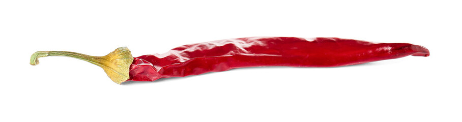 Dry chili pepper on white background