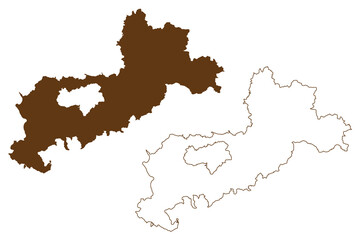 Fototapeta na wymiar Gottingen district (Federal Republic of Germany, rural district, State of Lower Saxony) map vector illustration, scribble sketch Gottingen map