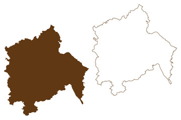 Fototapeta na wymiar Hameln-Pyrmont district (Federal Republic of Germany, rural district, State of Lower Saxony) map vector illustration, scribble sketch Hameln Pyrmont map
