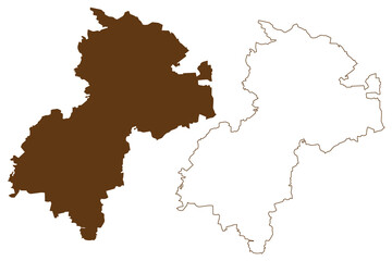 Heidekreis district (Federal Republic of Germany, rural district, State of Lower Saxony) map vector illustration, scribble sketch Heidekreis map