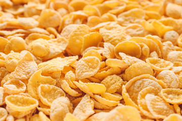 Texture of tasty cornflakes as background