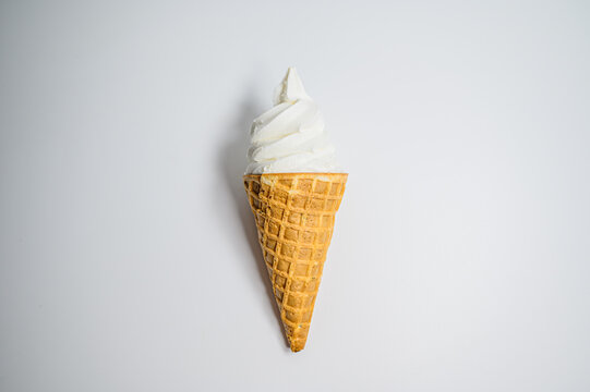 soft serve ice cream isolated on white background