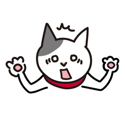 びっくりして驚いている猫
