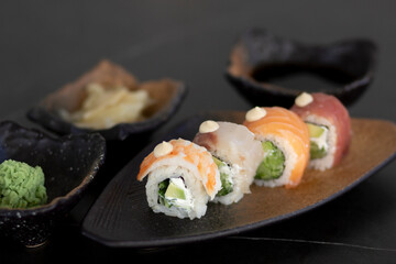 Delicious sushi from japanese cuisine