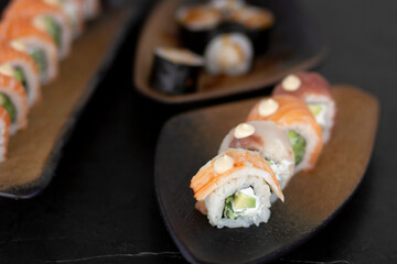 Delicious sushi from japanese cuisine