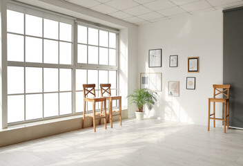 Interior of modern art gallery