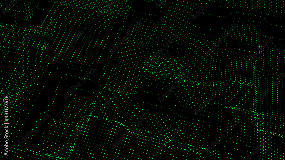Poster abstract digital background. big data visualization.digital technology. 3d rendering.