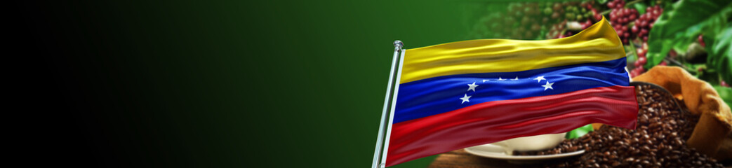 Venezuela Flag with Coffee Exploitation and large Gradient Single Flag  