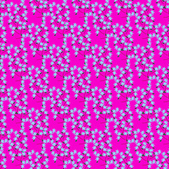 Vector seamless pattern with floral, repeating element. Pattern with a blue flower on a pink background. Use in textiles, clothing, wallpaper, design, baby backgrounds, wrapping paper.